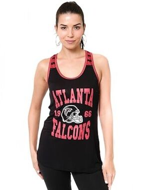 NFL Atlanta Falcons Women’s Black Red Racerback Football Team Tank Top - Size S